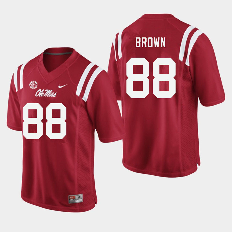 Bralon Brown Ole Miss Rebels NCAA Men's Red #88 Stitched Limited College Football Jersey HYG4658TR